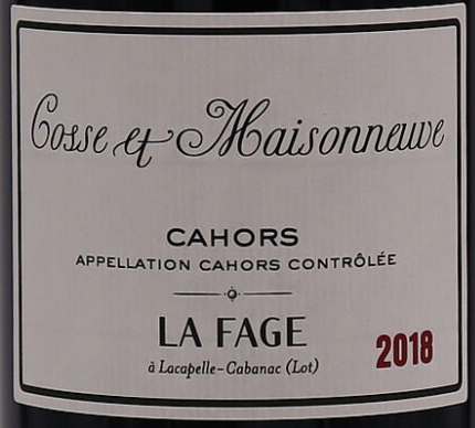 Cosse Maisonneuve La Fage rouge 2018 产品图片